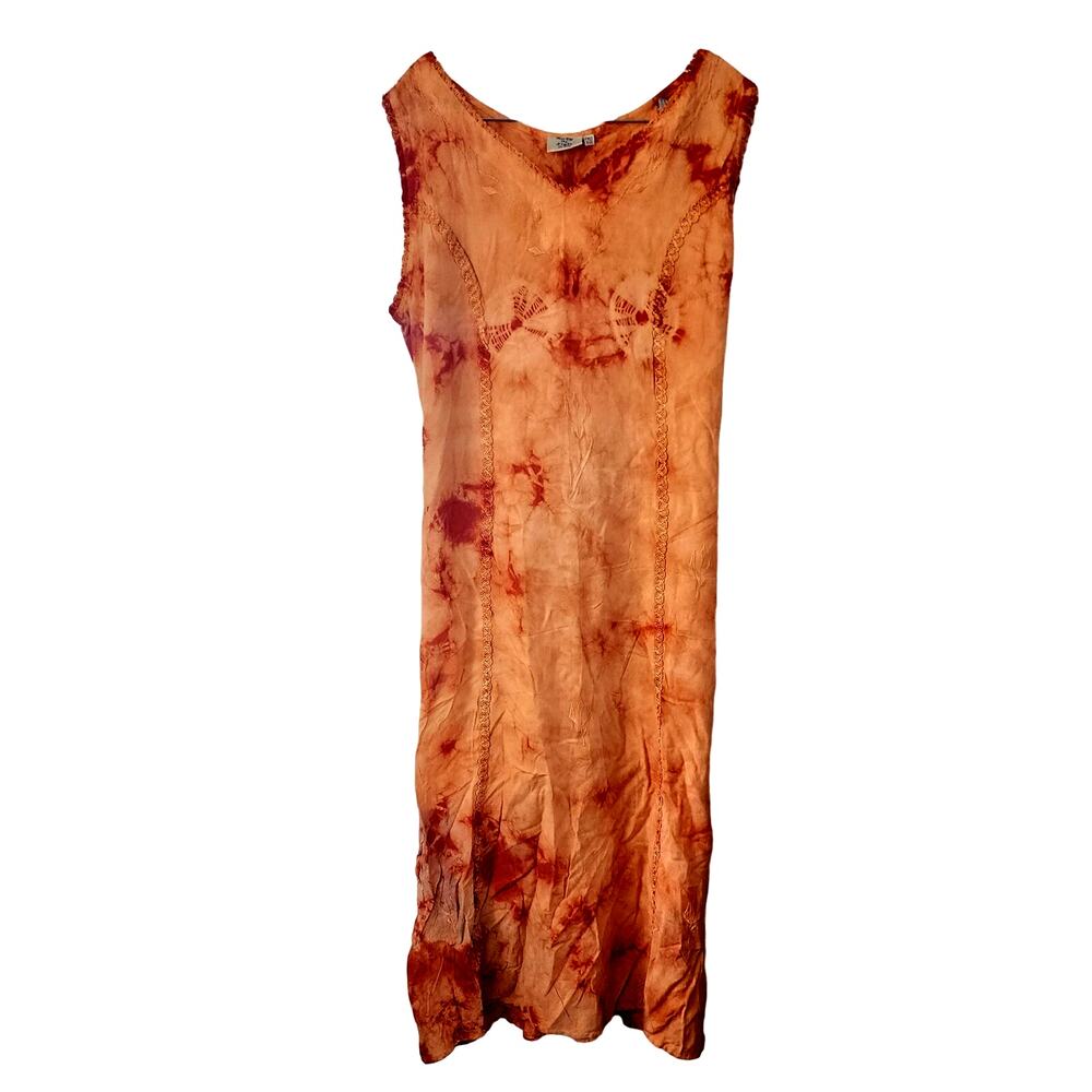 Ruby N Style Orange Tie Dye Maxi Tank Dress One Size